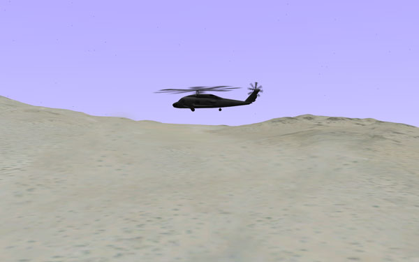 3D helicopter over desert