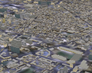 GIS buildings displayed in 3d 