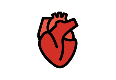 Anatomical heart icon for biomedical 3D visualization